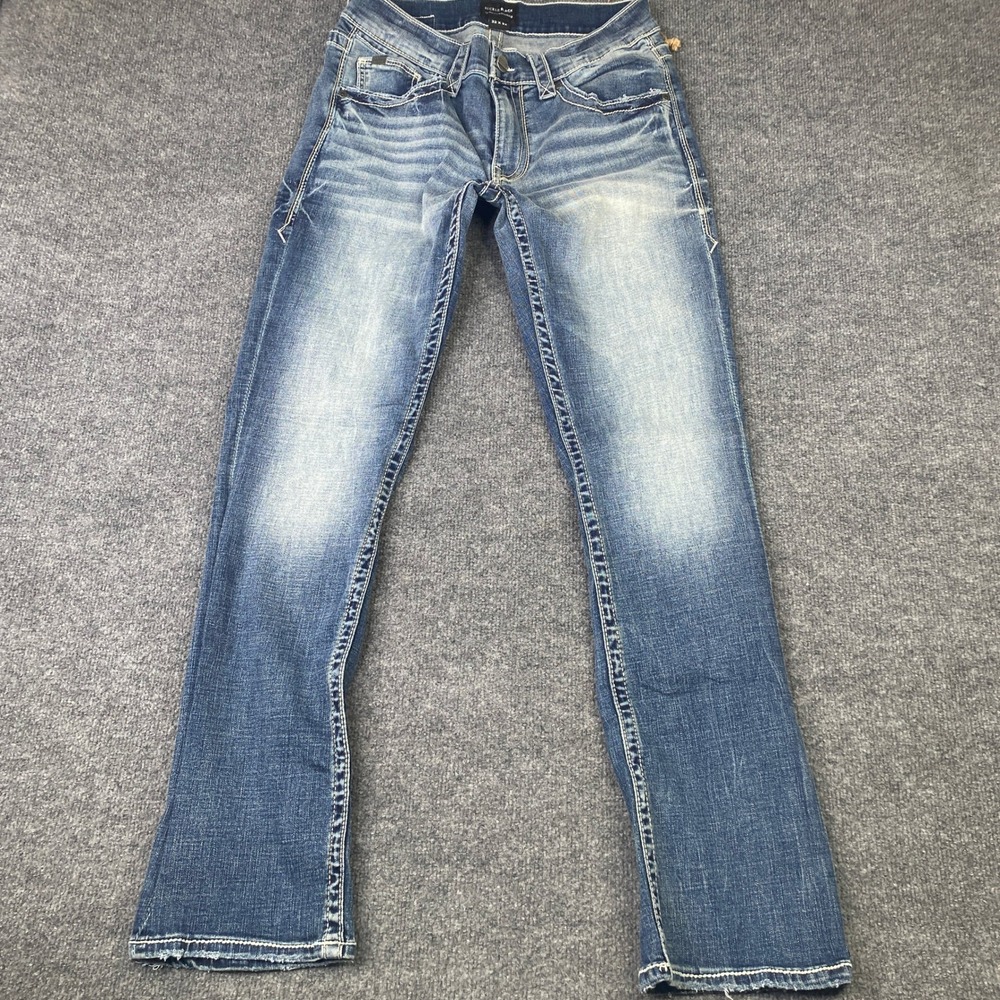 Buckle Black Fit No. 3 Bootleg Jeans 32x32 Medium Wash Thick Stitch Mens Denim